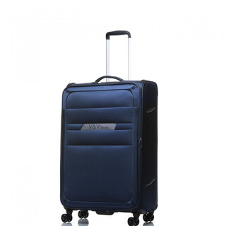 Средний тканевый чемодан V&V Travel Volunteer на 68 л весом 3,1 кг Синий
